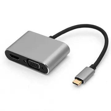 Aluminum Metal 2 in1 Multi Function USB Type-C to HDMI +VGA Adapter