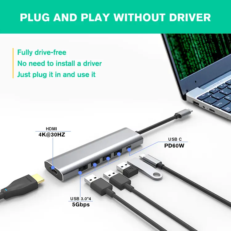 6 in 1 Multiport Adapter