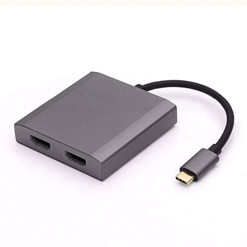 4K@30Hz USB Type C Male To 2*HDMI Female U...