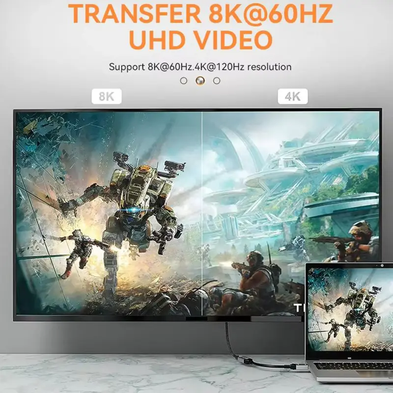 Active DisplayPort 1.4 to HDMI 2.1 Converter Adapter 8K60Hz 32.4 bandwidth