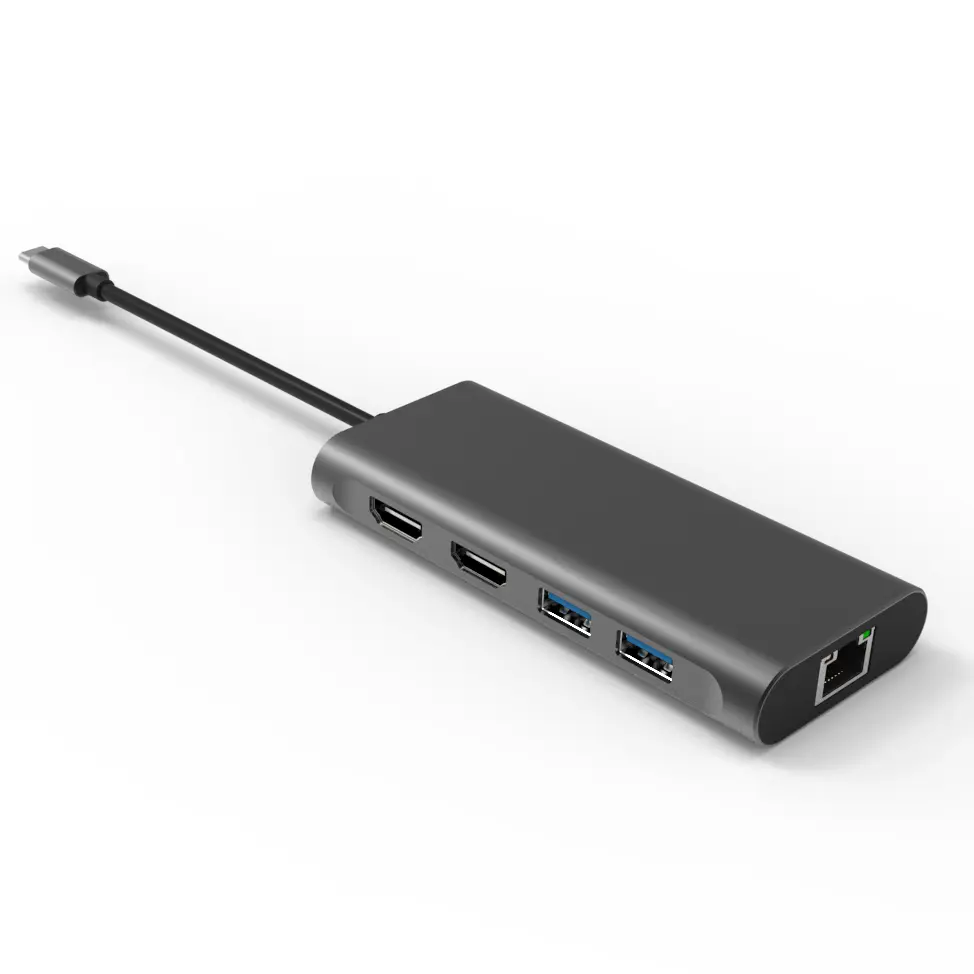 Factory Customized 4K UHD USB Type C Multi-Port Adapter 8 ln 1 Hub