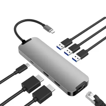 Aluminum Alloy Multi Function Adapter Type C To USB3.0 RJ45 PD2.0 HDMI 7 in 1 Hub