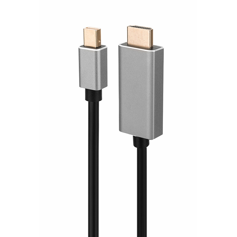 Grey Mini DisplayPort Male To HDMI Male Ca...