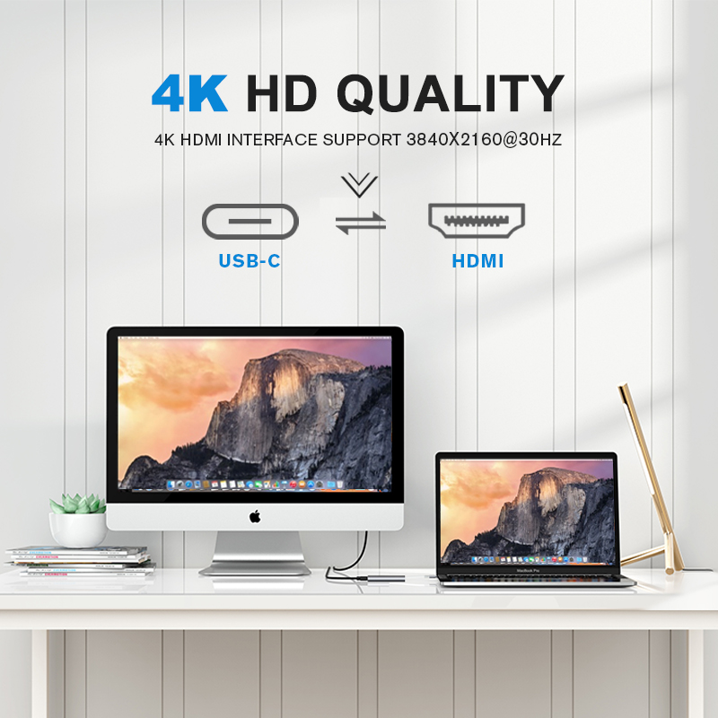 4K HD 6 in 1 USB Hub
