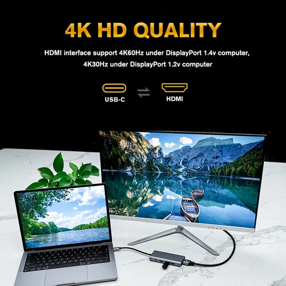 4K UHD 5 in 1 USB Hub