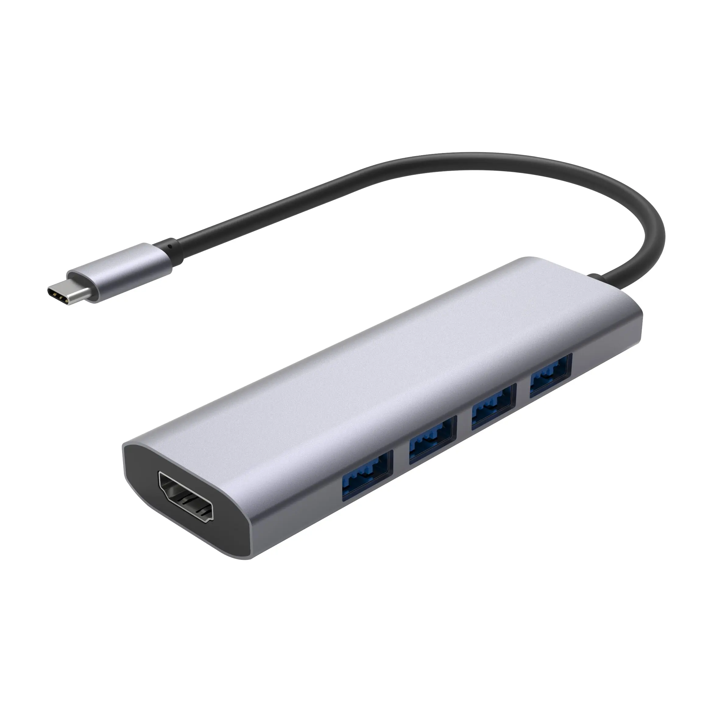 5 In 1 Type C to HDMI*4 USB 3.0 Multi Port Adapter