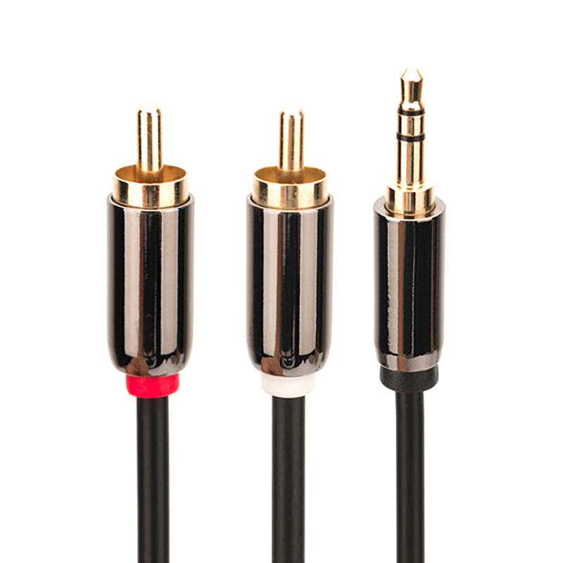 Gold Plated AUX 3.5mm Plug To 2*RCA Plug S...