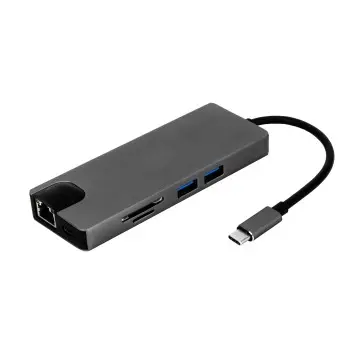 8 In 1 Multiport Adapter With HDMI USB3.0 RJ45 SD/TF
